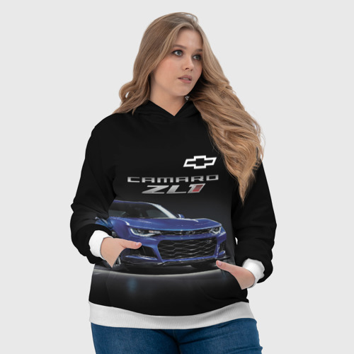 Женская толстовка 3D Chevrolet Camaro ZL1 Motorsport, цвет 3D печать - фото 6