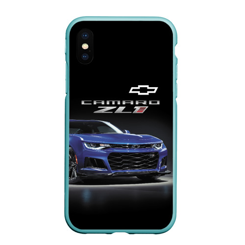 Чехол для iPhone XS Max матовый Chevrolet Camaro ZL1 Motorsport, цвет мятный