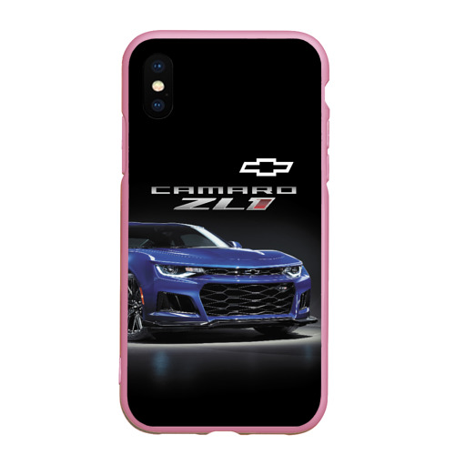 Чехол для iPhone XS Max матовый Chevrolet Camaro ZL1 Motorsport, цвет розовый