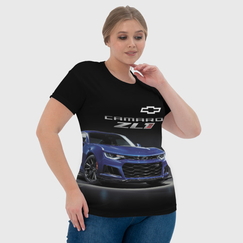 Женская футболка 3D Chevrolet Camaro ZL1 Motorsport, цвет 3D печать - фото 6