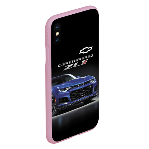 Чехол для iPhone XS Max матовый Chevrolet Camaro ZL1 Motorsport, цвет розовый - фото 3