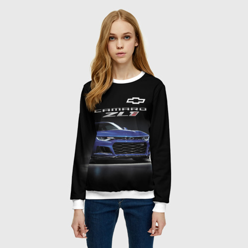 Женский свитшот 3D Chevrolet Camaro ZL1 Motorsport, цвет 3D печать - фото 3