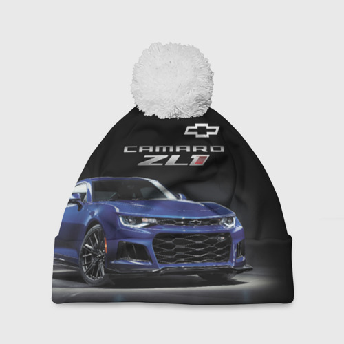 Шапка 3D c помпоном Chevrolet Camaro ZL1 Motorsport, цвет 3D печать