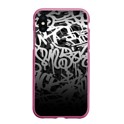 Чехол для iPhone XS Max матовый Graffiti white tags граффити