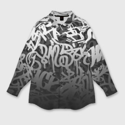 Мужская рубашка oversize 3D Graffiti white tags граффити