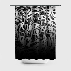 Штора 3D для ванной Graffiti white tags граффити