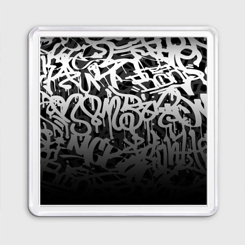 Магнит 55*55 Graffiti white tags граффити