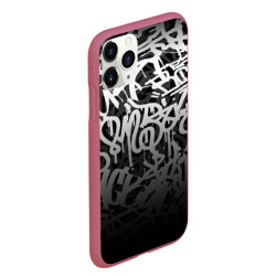 Чехол для iPhone 11 Pro Max матовый Graffiti white tags граффити - фото 2