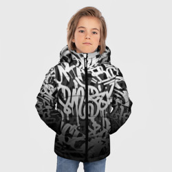 Зимняя куртка для мальчиков 3D Graffiti white tags граффити - фото 2
