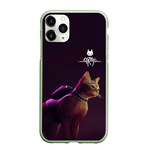 Чехол для iPhone 11 Pro матовый Stray Боевой котик, цвет салатовый