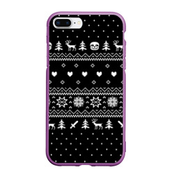 Чехол для iPhone 7Plus/8 Plus матовый Новогодний свитер Undertale Sans чёрный