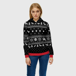 Женская толстовка 3D Новогодний свитер Undertale Sans чёрный - фото 2