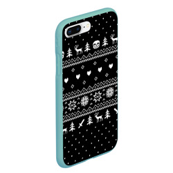 Чехол для iPhone 7Plus/8 Plus матовый Новогодний свитер Undertale Sans чёрный - фото 2