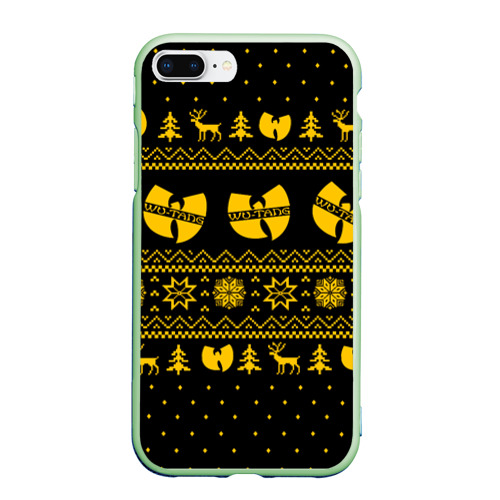 Чехол для iPhone 7Plus/8 Plus матовый Новогодний свитер Wu tang clan, цвет салатовый