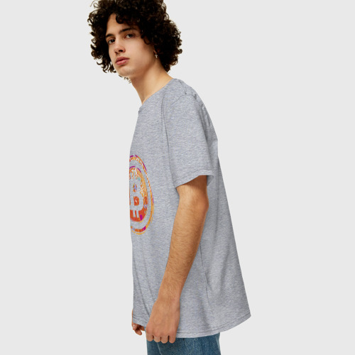 Мужская футболка хлопок Oversize с принтом Разноцветный биток, вид сбоку #3