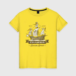 Женская футболка хлопок Корабль Columbus