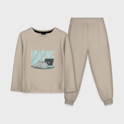 Детская пижама с лонгсливом хлопок Загрузка. Кот программист