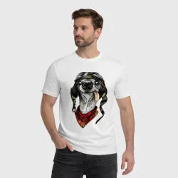 Мужская футболка хлопок Biker dog - фото 2