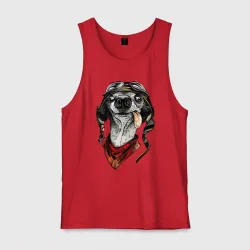 Мужская майка хлопок Biker dog