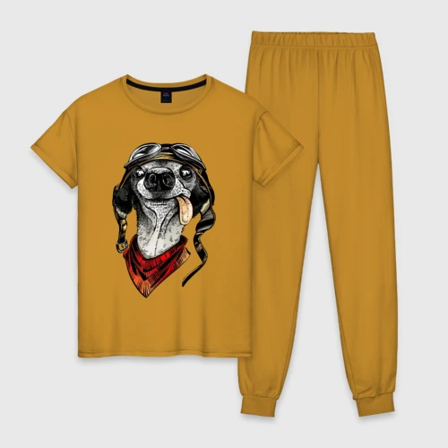 Женская пижама хлопок Biker dog