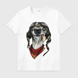 Мужская футболка хлопок Biker dog