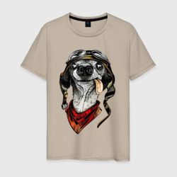 Biker dog – Мужская футболка хлопок с принтом купить со скидкой в -20%