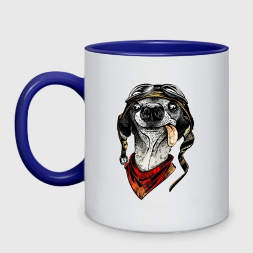 Кружка двухцветная Biker dog