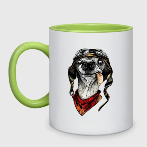 Кружка двухцветная Biker dog