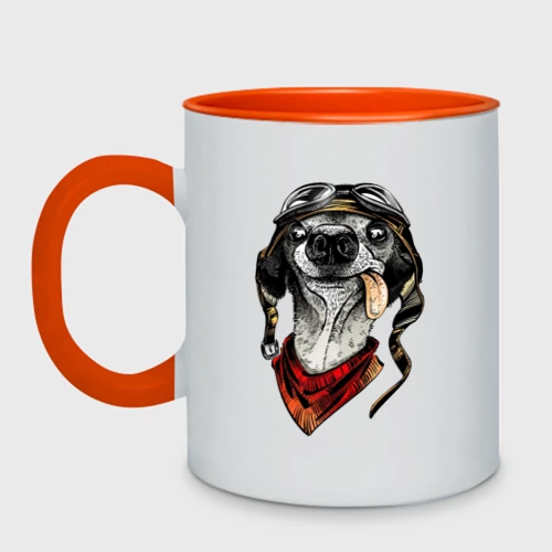 Кружка двухцветная Biker dog