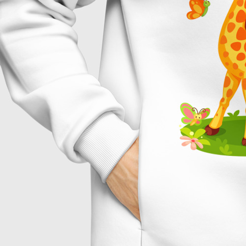 Мужское худи Oversize хлопок Жираф с бабочками - фото 8