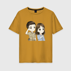 Женская футболка хлопок Oversize Сон Чжун Ки 01