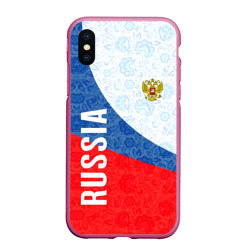 Чехол для iPhone XS Max матовый Russia sport style Россия спортивный стиль