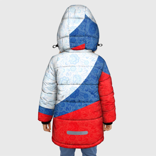 Зимняя куртка для девочек 3D Russia sport style Россия спортивный стиль, цвет красный - фото 4