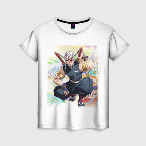 Женская футболка 3D с принтом Тенген Tengen Uzui, вид спереди #2