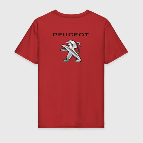 Мужская футболка хлопок Peugeot/ЛЕВ, цвет красный - фото 2