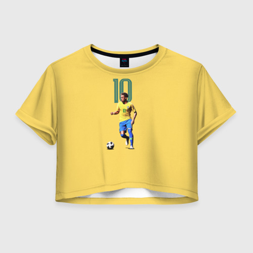 Женская футболка Crop-top 3D Неймар Сборная Бразилии, цвет 3D печать