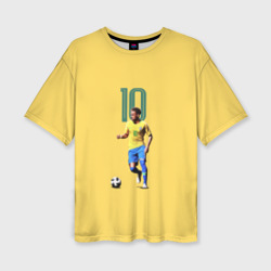 Женская футболка oversize 3D Неймар Сборная Бразилии