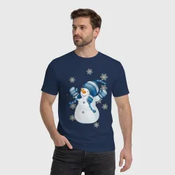 Мужская футболка хлопок С новым годом от snowman - фото 2