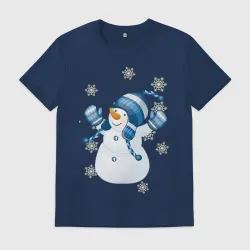 Мужская футболка хлопок С новым годом от snowman