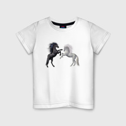 Лошадки – Детская футболка хлопок с принтом купить со скидкой в -20%