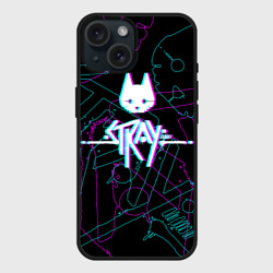 Чехол силиконовый для Apple iPhone 15 матовый Stray кот бродяга