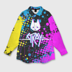 Женская рубашка oversize 3D Stray - кот бродяга