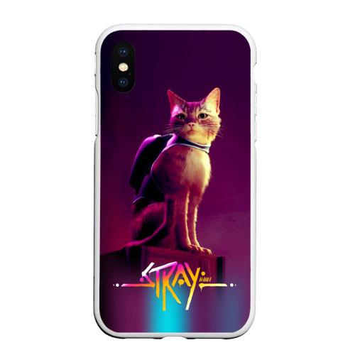 Чехол для iPhone XS Max матовый Stray cat , цвет белый