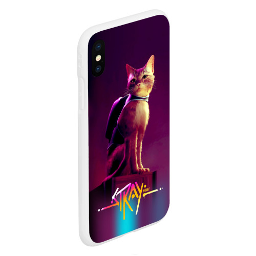 Чехол для iPhone XS Max матовый Stray cat , цвет белый - фото 3