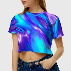 Женская футболка Crop-top 3D Neon Holographic - фото 2