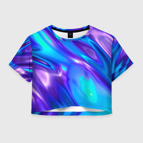 Женская футболка Crop-top 3D Neon Holographic, цвет 3D печать