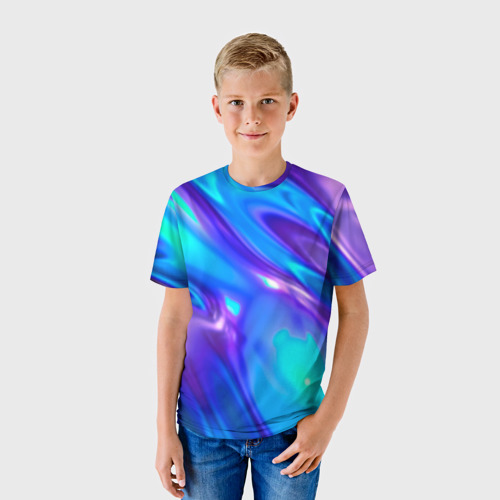 Детская футболка 3D Neon Holographic, цвет 3D печать - фото 3