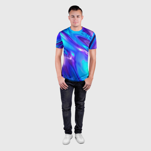 Мужская футболка 3D Slim Neon Holographic, цвет 3D печать - фото 4