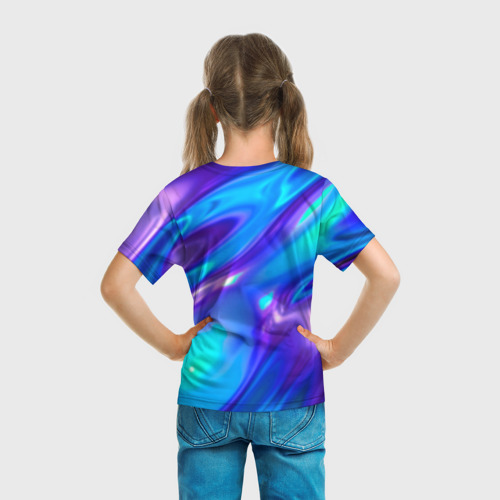 Детская футболка 3D Neon Holographic, цвет 3D печать - фото 6