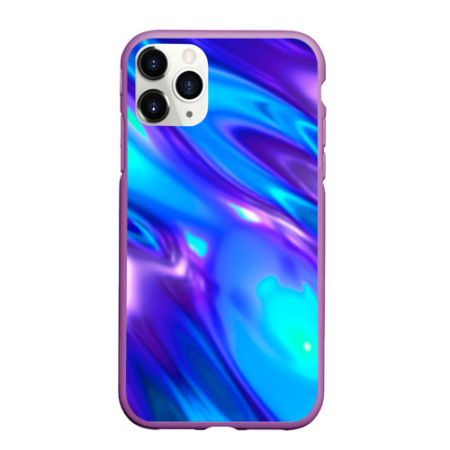 Чехол для iPhone 11 Pro Max матовый Neon Holographic, цвет фиолетовый